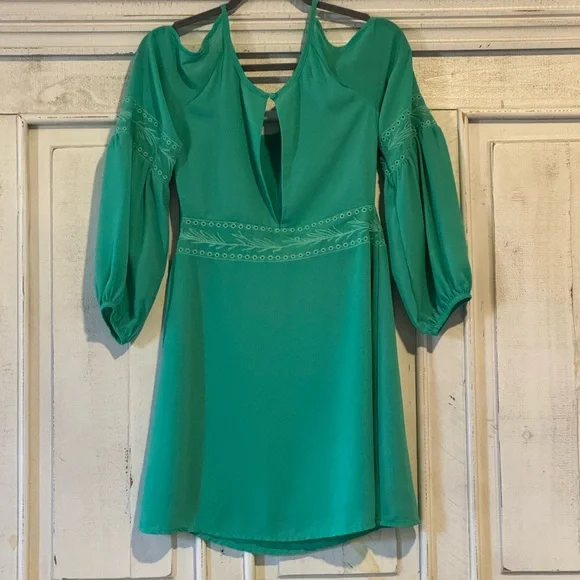 Sugarlips Teal Long Sleeve Dress - Picture 6 of 6